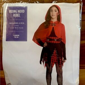 Riding Hood Rebel Red Costume for Kids - Size Large - 12 - 14